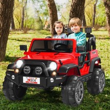 Kids 2-Seater Ride on Car Truck Red Remote Control Storage LED Lights USB Port - £283.84 GBP