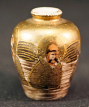 Miniature Satsuma Vase with Hand Painted Immortals and gold Accents - £20.83 GBP