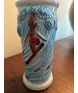 Vintage Otagiri Topless Wahine Surfer Mug Vase Waves Fish Tiki OMC Japan - $15.83