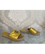 Gucci Women’s Gold Metallic Leather Espadrille Sandals – Size 37 (US 7) - $335.61
