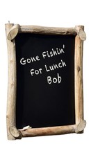 Log Chalkboard Message Board X-Large Framed 28&quot; High Rustic Fir Wood - £62.35 GBP