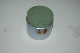 Menley James White Milk Glass Jar Bottle Metal Lid New York London USA Made - $14.99