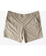 GEORGE ABOVE THE KNEE BEIGE MOISTURE WICKING STRETCH FLAT FRONT SHORTS S... - $15.88