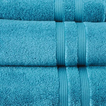 Performance Anti-Microbial Solid 6 Piece Towel Set Aqua Bath Face Washcl... - $14.80