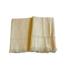 Offwhite Fringe Cloth Vintage Set Of 2 Table Napkins 15” Formal Placemat - $13.09