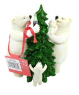 Coca-Cola 5&quot; X 4 1/2&quot; Polar Bear Family With Christmas Tree Rare Resin F... - $18.80