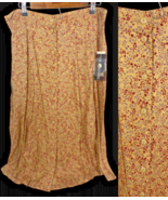 Sag Harbor Maxi Skirt Long Button Up Tan Floral Country Western Romantic... - $109.40 CAD