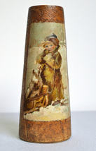 Very rare antique vase Abramtsevo hand wood carving and painted by E. Boehm - £475.61 GBP