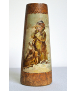Very rare antique vase Abramtsevo hand wood carving and painted by E. Boehm - £466.26 GBP