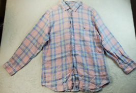 Vineyard Vines Shirt Mens Size XL Pink Blue Plaid Long Sleeve Collar But... - £13.38 GBP