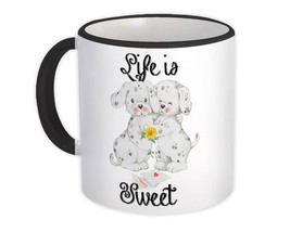 Dalmatian Hugging Life is Sweet : Gift Mug Dog Puppy Romantic Friend Valentines - £12.78 GBP