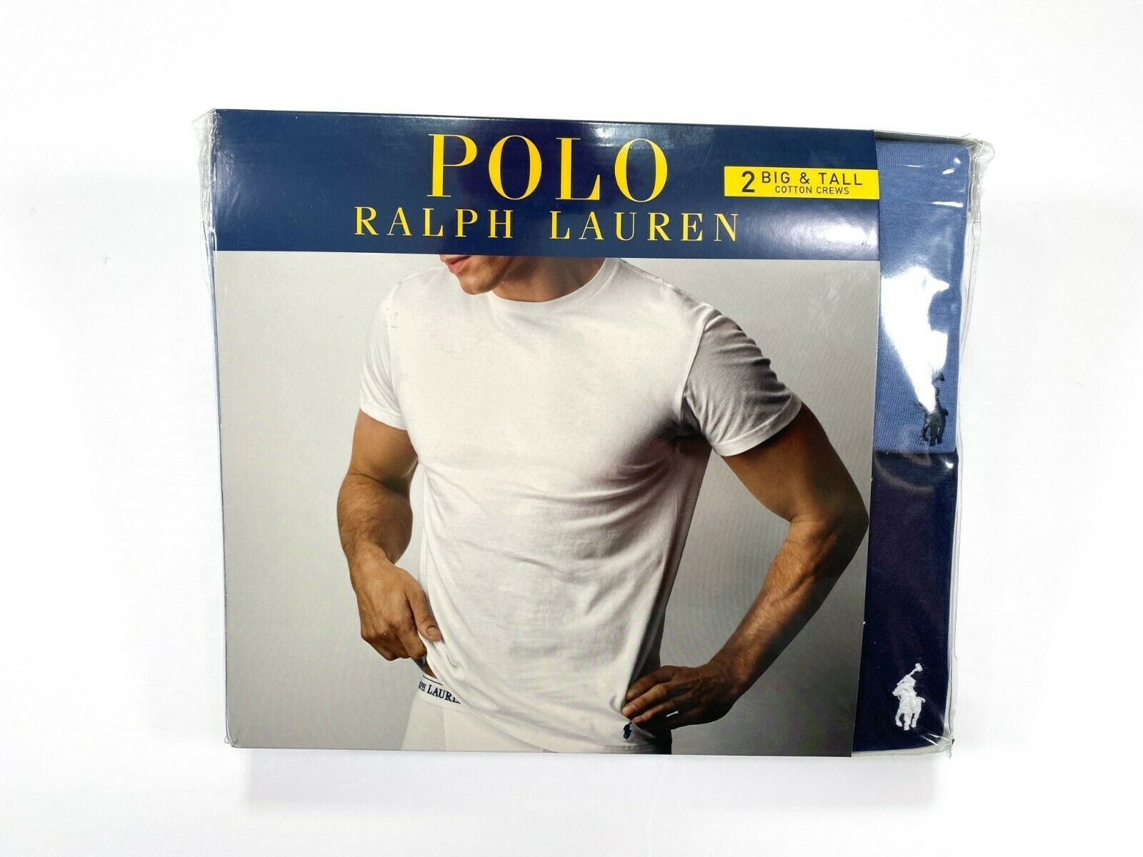 Polo Ralph Lauren Big & Tall 1X 2-Pack Cotton Crew T-Shirts Blue/Navy NEW - £25.57 GBP