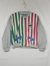 Vtg Switch Usa Denim Colorblock Striped Full Zip Jacket Sweatshirt Sleeves Small - £63.94 GBP