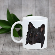 Enjoying a cup with my pup Belgian Shepherd, Malinois- a mug with a geometric do - £9.85 GBP