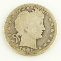 1901-O 25c BARBER QUARTER COIN EN ENVIRON BON ÉTAT !! - $52.45