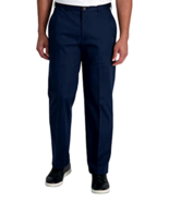 Haggar Men&#39;s Dark Navy Blue 44Wx32L Premium No Iron Khaki Flat Front Cla... - $40.47