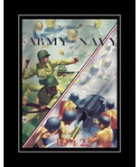 Vintage 1942 Army Navy Football Poster Print Military Reunion Wall Art Gift - $29.97 CAD+