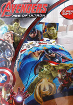 New Marvel Avengers Age Of Ultron Blue Twin Comforter Sheets 4PC Bedding Set - £109.69 GBP