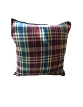 Plaid Decorative Pillow Cover 20” x 20” - £6.20 GBP