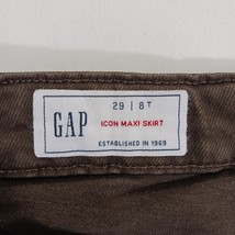 Gap Icon Skirt Maxi Womens Brown Denim Split Front Boho Retro Preppy Size 8 Tall image 3
