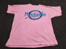 VINTAGE MINNESOTA Pink Single Stitch T Shirt Adult XL Great Place to BE - £22.13 GBP
