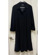 Womans Long Winter Coat Gallery Petite Black Lined Hidden Button Front S... - $34.60