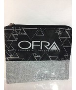 OFRA COSMETICS SILVER &amp; Black Zipper MakeUp Bag Case w/reciept - $16.68 CAD