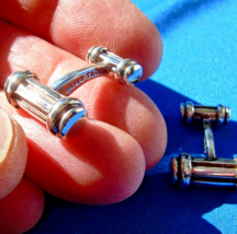 TIFFANY co Atlas Column Bar Groove Cufflinks 925 Sterling Silver - $755.25