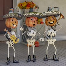 Zaer Ltd. Halloween Skeleton Mariachis with Pumpkin Heads (Smaller Size Set of 3 - £203.23 GBP