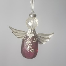 Vintage Birthstone Glass Angel ornament February amethyst - £5.39 GBP