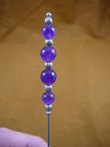 (u68-u) Purple amethyst gemstone beaded brass hatpin Pin hat pins JEWELR... - £8.25 GBP
