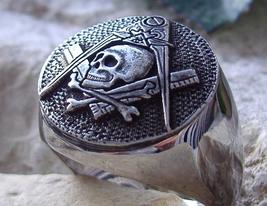 Masonic Mason Skull Ring Square Degree Mori Signet Pin Medal Patch [ D95 ] - £39.16 GBP