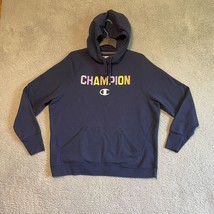 Champion Blue Powerblend Graphic Activewear Pullover Logo Hoodie Womens ... - $17.82