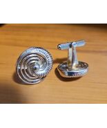 Vintage Spiral Gold Tone Cuff Links 3/4 Inch Wide - $12.86