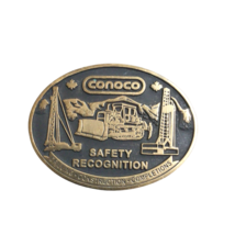 Vtg 2002 Conoco Oilfield Belt Buckle Safety Solid Brass Oil Drilling Doz... - £30.79 GBP