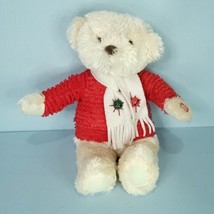 Hallmark plush Jingle Bell Musical Bear Plays Jingle Bells Stuffed Christmas 14&quot; - £15.56 GBP