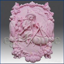 Witch With Cauldron - Soap/candle/polymer/clay/cold Porcelain 2d Silicone Mold - £25.06 GBP