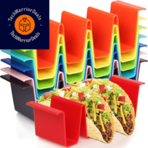 Youngever 8 Pack Plastic Taco Holder Stand, Dishwasher Top Rack Safe, Rainbow  - £19.28 GBP