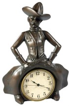 Clock AMERICAN WEST Lodge Bowlegged Cowboy Sheriff Resin Hand-Cast Hand-... - £182.82 GBP