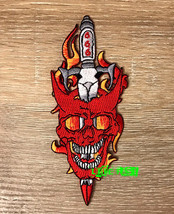 666 SKULL DAGGER PATCH biker patches horned devil skull patch motorcycle... - £4.77 GBP