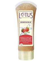 Lotus Herbals Berryscrub Strawberry &amp; Aloe Vera Exfoliating Face Wash 120 gms - £16.79 GBP