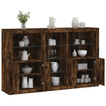 Sideboard with LED Lights Smoked Oak 162x37x100 cm - £143.27 GBP