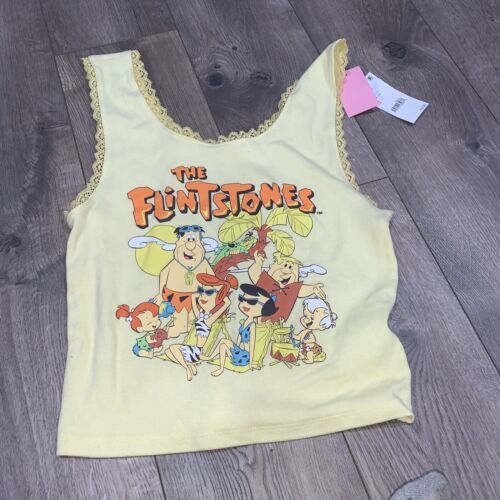 The Flintstones Beach Theme Tank Top Mellow Yellow Colored Tank Top Chil... - $4.87