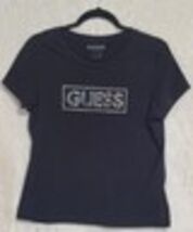 Women's Guess Los Angeles Black T-Shirt X-Large Short Sleeve - $12.82