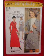 Vintage 1972 Simplicity 5132 Sewing Pattern Dress &amp; Jacket 18 Pieces Siz... - £5.67 GBP