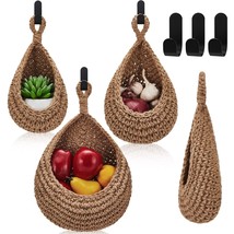 Teardrop Hanging Baskets , Onion Basket Coat Bohemian Storage Fruit Wall Hooks F - £30.71 GBP