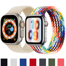 Nylon bracelet band to Braided solo loop Strap For Apple Watch band 45mm 44mm 40 - £9.21 GBP+