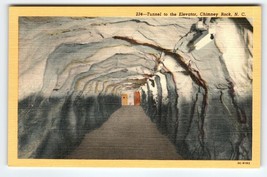Tunnel To The Elevator Chimney Rock North Carolina Postcard Vintage Linen Unused - £5.94 GBP