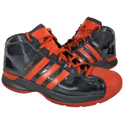 Adidas PRO MODEL Shoes Black Orange Mens Size 11.5 G06288 - £52.13 GBP