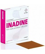 Inadine 5cm x 5cm x10 Non-Adherent Wound Dressings Povidone Iodine AntiM... - £8.16 GBP